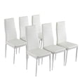 thumbnail image 1 of Ktaxon 6 pcs Dining Chairs PU and Iron Tube for Kitchen Room Furniture,White, 1 of 6