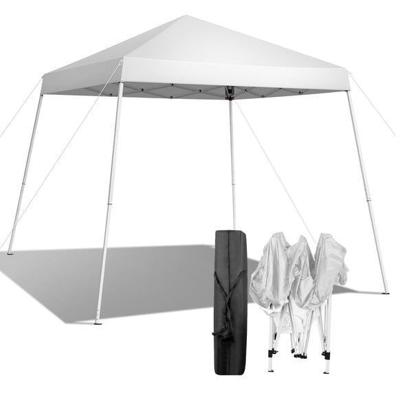 Ktaxon 8'x8' Ez Pop Up Canopy Tent,Outdoor Sun Shade Shelter,Beach Tent,Outdoor Gazebo for Party Wedding Camping BBQ Events,White
