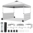 thumbnail image 1 of Ktaxon 10x10 Ez Pop Up Canopy Tent,Outdoor Sun Shade Shelter,Outdoor Gazebo,One Push Setup with 2 Half Sidewalls,1 Roller Bag,4 Sandbags,UPF50+ - White, 1 of 11