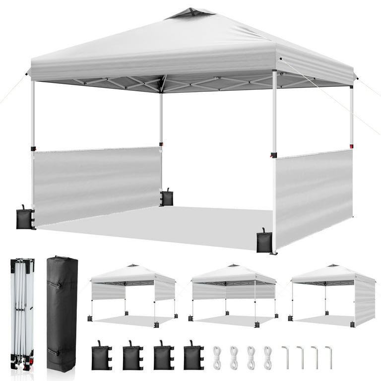 Ktaxon 10'x10' Ez Pop Up Canopy Tent, White Sun Shade Shelter