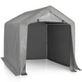 thumbnail image 1 of Ktaxon 6'x6' Metal Carport, Outdoor Heavy Duty Car Tent with Rolled up Zipper Door, Portable Garage Car Shelter Shade for Car, Motorcycles, Bikes and Outdoor Tools, 1 of 8
