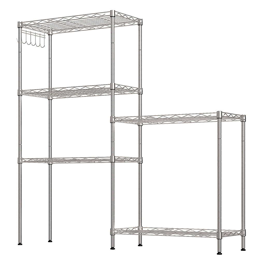 Ktaxon 60"x22"x12" Heavy Duty 5-Tier Wire Shelving Rack Adjustable Shelf Storage Silver