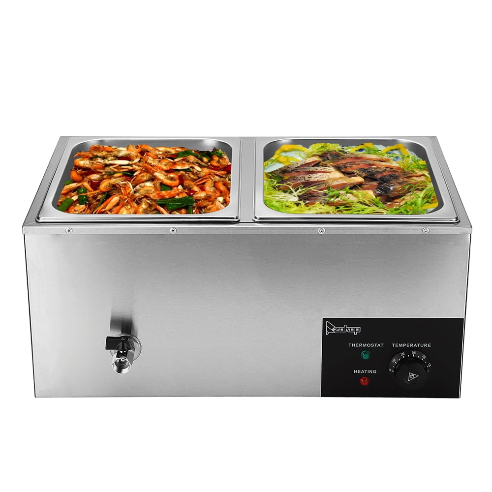 Ktaxon 600W Electric Commercial Food Warmer 2-Pan Stainless Steel Food Warmer