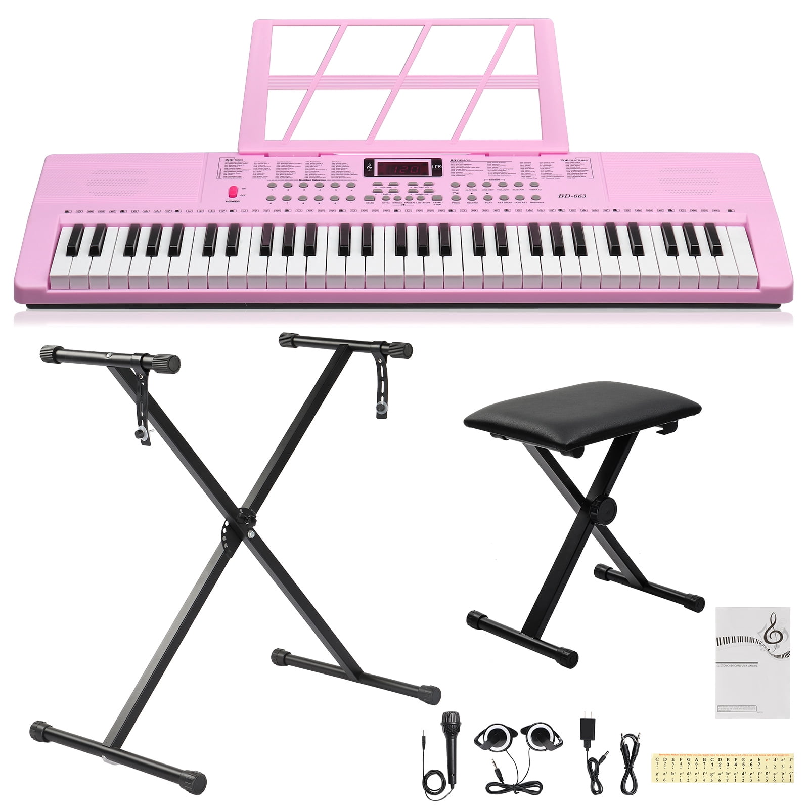 Keytanページ Ktaxon 61 Keys Keyboard Piano with Lighted Keys, X-Stand, Piano