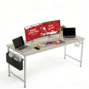 Ktaxon 63 Wood Computer Desk PC Laptop Study Table Workstation Home Office Furniture, Gray