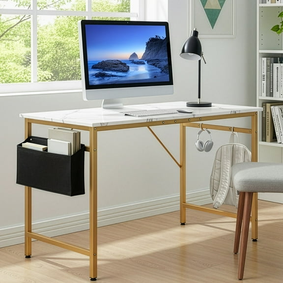 Ktaxon 47" Wood Computer Desk PC Laptop Study Table Workstation Home Office Furniture, Marble