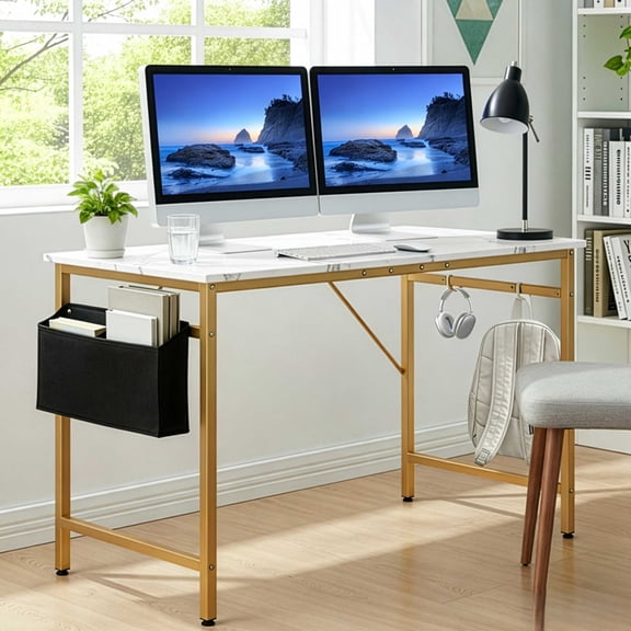 Ktaxon 47" Wood Computer Desk PC Laptop Study Table Workstation Home Office Furniture, Marble