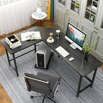 Ktaxon 66" Wood L-Shaped Computer Gaming Desk Corner PC Latop Table Study Office Workstation Black