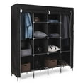 thumbnail image 1 of Ktaxon 67" Clothes Closet Portable Wardrobe Clothes Storage Rack 12 Shelves 4 Side Pockets Black, 1 of 8