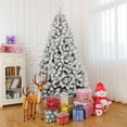Ktaxon 6FT Prelit Christmas Tree, Snow Flocked Artificial Xmas Pine