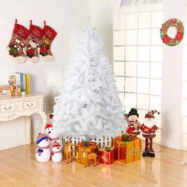 Ktaxon 6ft White Christmas Tree Artificial Christmas Tree Seasonal Holiday Decoration w/ 1,000 Branch Tips, Stand