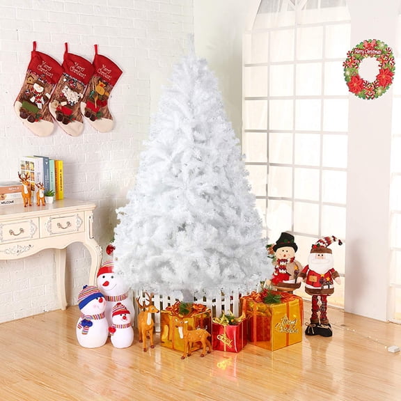 Ktaxon 6ft White Christmas Tree Artificial Christmas Tree Seasonal Holiday Decoration w/ 1,000 Branch Tips, Stand