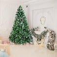 thumbnail image 1 of Ktaxon 6ft Upgrade Pinecones Christmas Tree, Snow Flocked Xmas Trees Unlit, 920 Branch Tips, Indoor & Outdoor Decoration, Green, 1 of 8