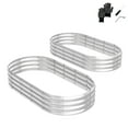 thumbnail image 1 of Ktaxon 6x3x1ft Oval Metal Raised Garden Bed - Galvanized Steel Planter Box for Outdoor/Indoor Use, Starlight Silver (2-Pack), 1 of 8