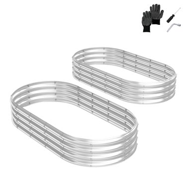12x4x1 Ft Galvanized Metal Raised Garden Bed - Outdoor Silver Planter Box