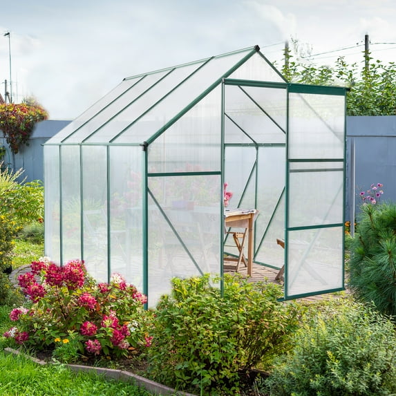 Ktaxon 6x8ft Hybrid Polycarbonate Greenhouse for Garden Green