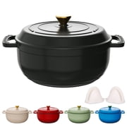 Ktaxon 7.5 Quart Enameled Cast Iron Dutch Oven with Upgraded Textured Handles Pre-Seasoned Cookware, Induction & Oven Safe up to 500°F, Black