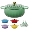thumbnail image 1 of Ktaxon 7.5QT Enameled Cast Iron Dutch Oven with Upgraded Textured Handles, Petal-Shaped Design, Induction Compatible, Oven Safe to 500°F, Sage Green, 1 of 12