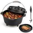 thumbnail image 1 of Ktaxon 7.9QT Cast Iron Dutch Oven with Skillet Lid, 2-in-1 Camping Dutch Oven for Campfire Cooking with Lid Lifter, 1 of 8
