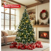 Ktaxon 7 FT DIY Christmas Tree, Spruce Tree with 150 Warm Lights, 1100 Branch Tips Remote Control, Green