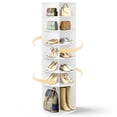thumbnail image 1 of Ktaxon 7-Tier Rotating Shoe Rack Tower,  Free Standing 360° Revolving  Organizer, 28 Pairs of Shoes/ Bag, White, 1 of 17