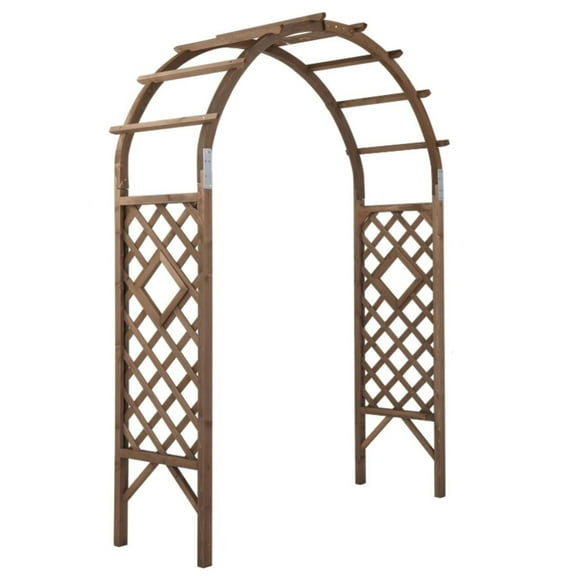 Ktaxon 7' Wooden Arbor Garden Arbor Trellis Arch Outdoor Backdrop Stand Archway for Plants Wedding, Diamond-shaped