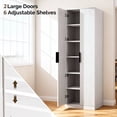 thumbnail image 1 of Ktaxon 70" Tall Kitchen Pantry with Fluted Doors, Modern Food Pantry Cabinet with Adjustable Shelves Storage Closet Kitchen Hutch, White Fluted, 1 of 7