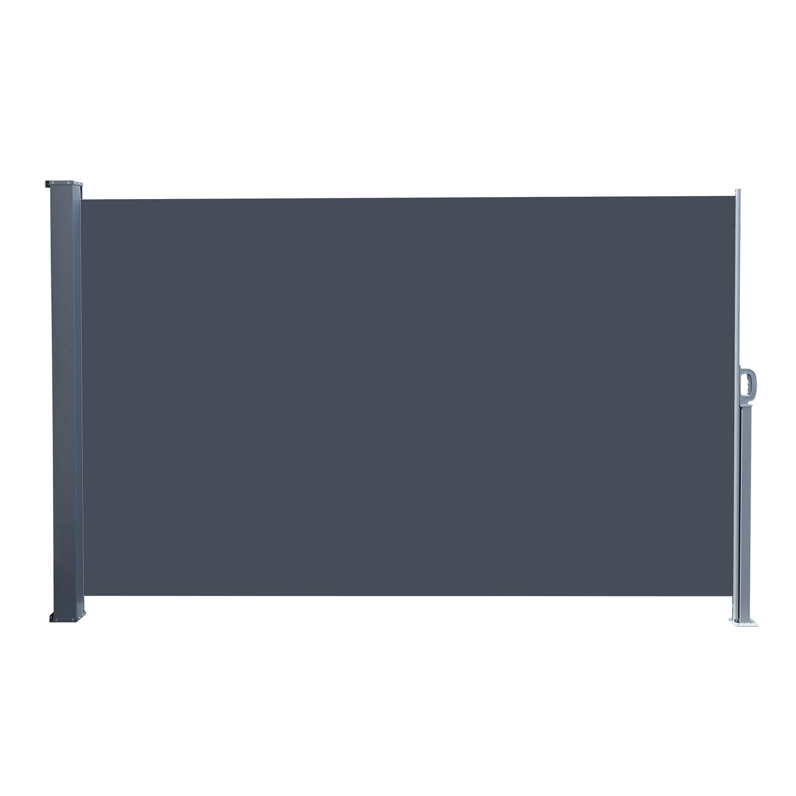 Gray 118" x 71" Retractable Side Awning with Aluminum Frame