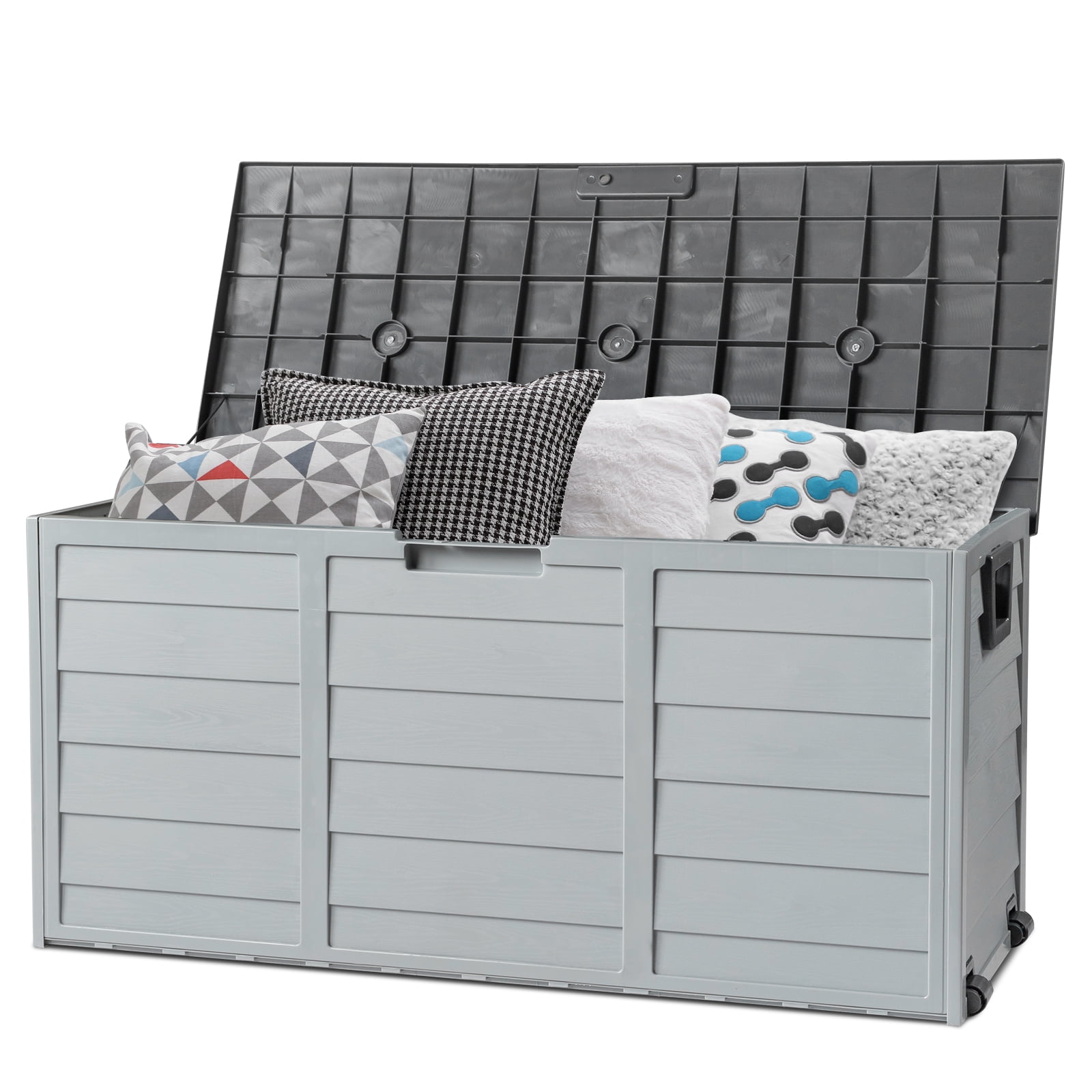 Photo 1 of 
Hero image 0 of Ktaxon 75gal Outdoor Garden Plastic Storage Deck Box Chest Tools Black Grey, 0 of 8




Reviewers highlighted: space, cushions, outside
Best seller
Visit the Ktaxon Store
Ktaxon 75gal Outdoor Garden Plastic Storage Deck Box Chest Tools Bl