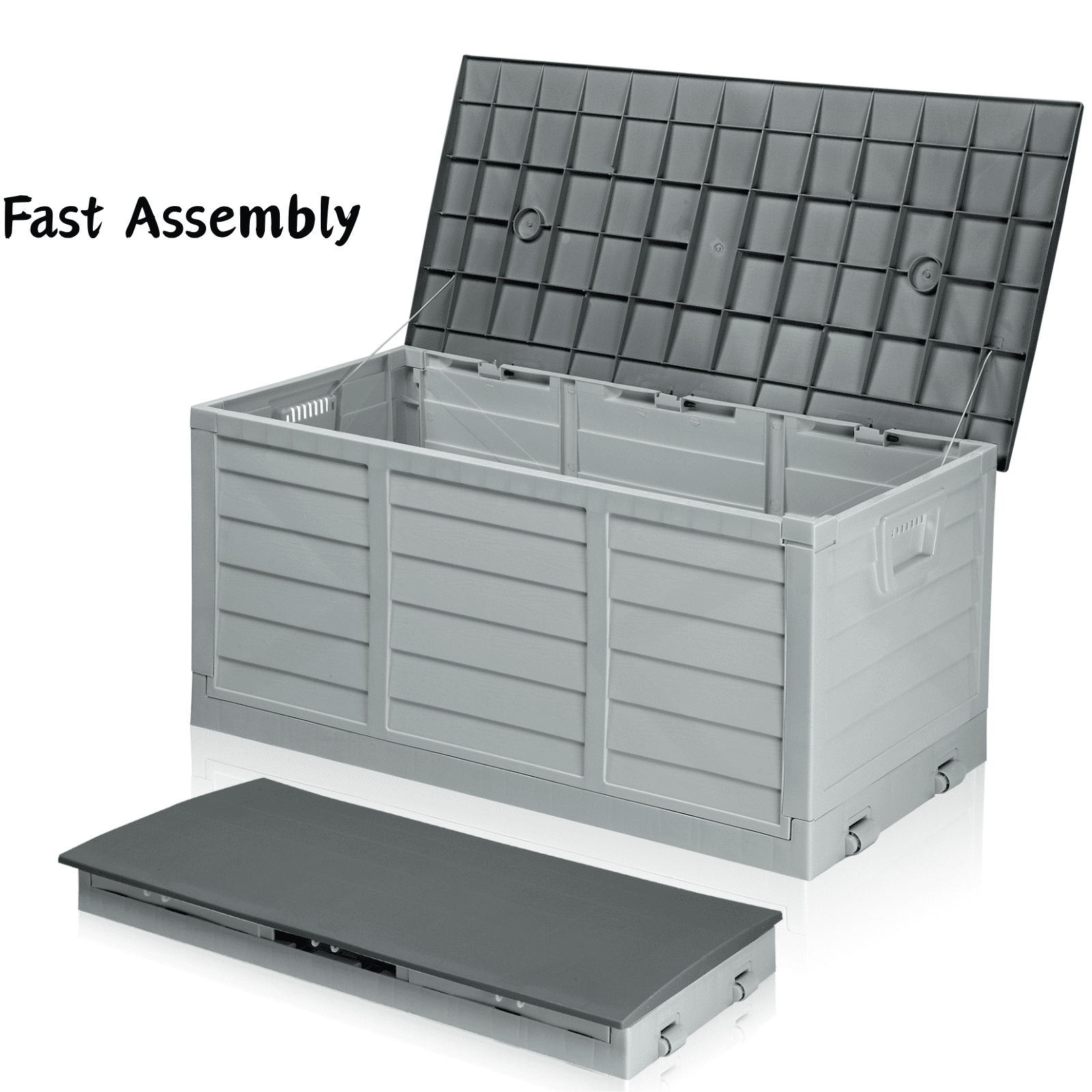 Ktaxon Outdoor Garden Plastic Storage Deck Box, 75gal Capacity
