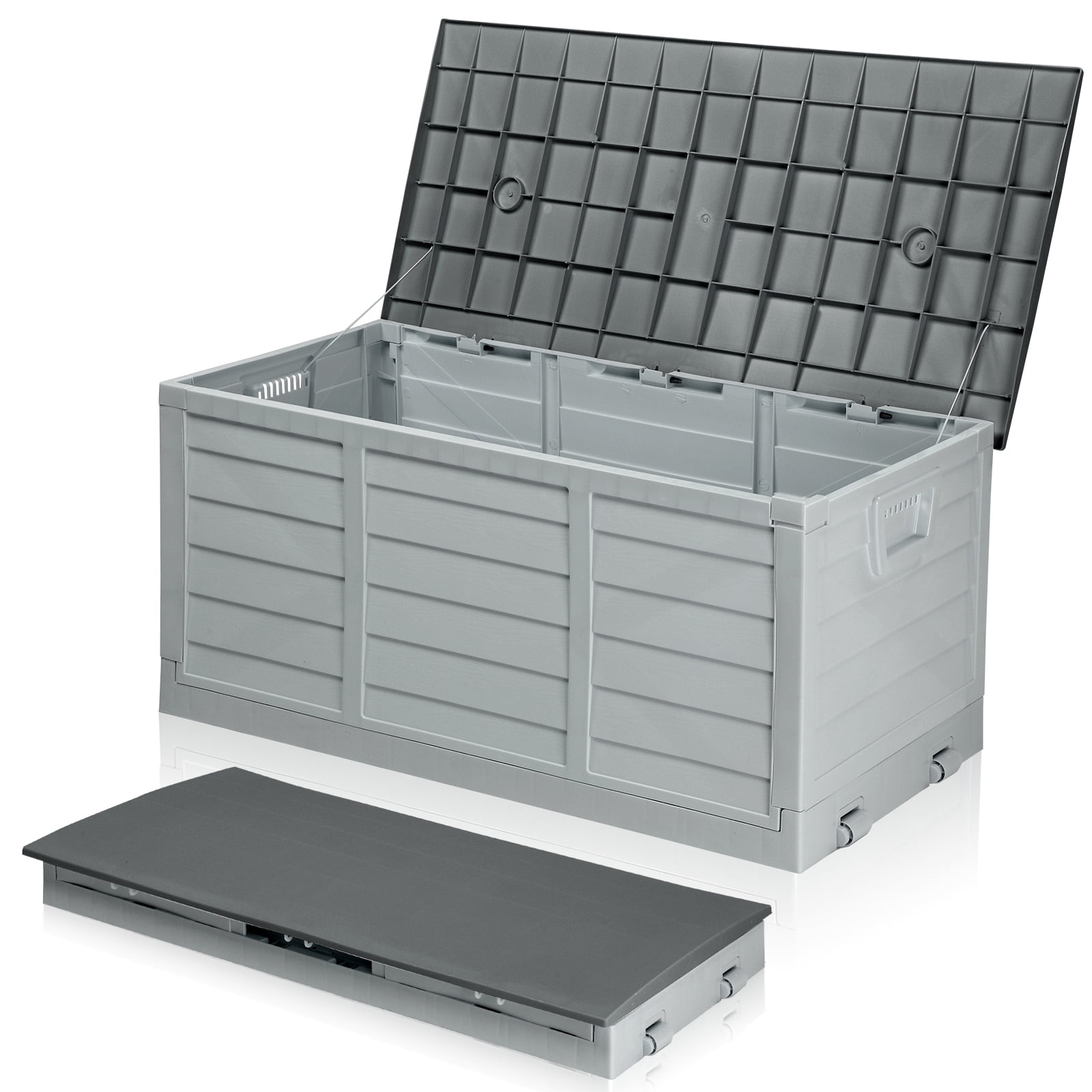 Ktaxon Outdoor Garden Plastic Storage Deck Box, 75gal Capacity