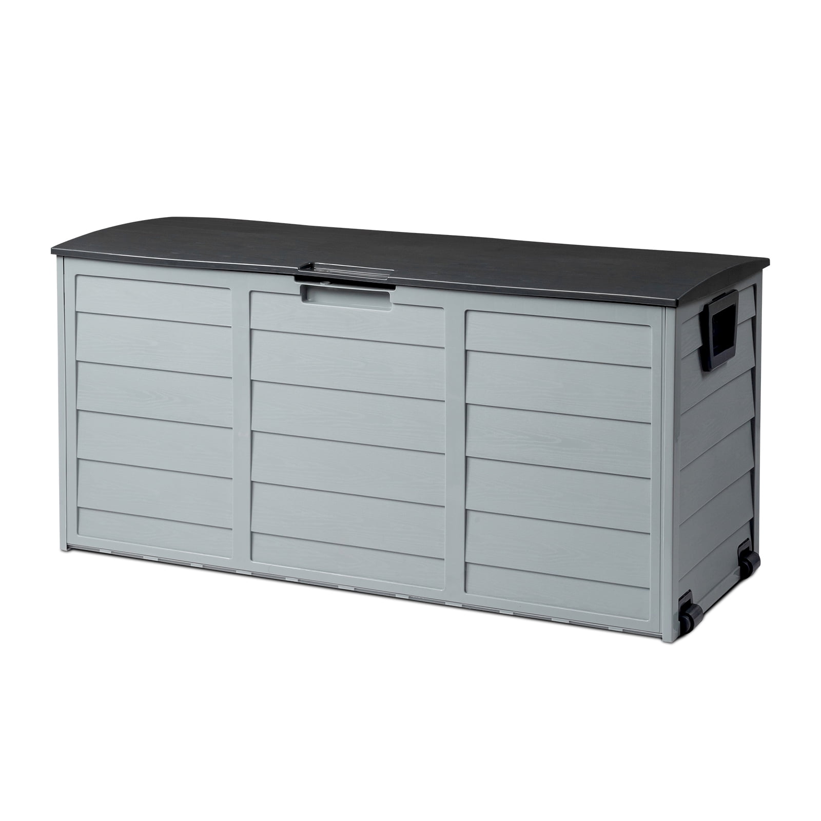 Ktaxon Collapsible 75gal Outdoor Garden Plastic Storage Deck Box Easy Set Up,Space Saving,New Generation of Upgraded Storage Container,Black