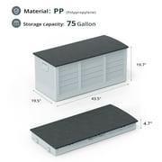 Ktaxon 75gal Outdoor Deck Box Resin Storage Box,Collapsible Design,Easy Set Up,Space Saving Outdoor Storage,for Patio,Backyard,Home,Black
