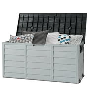 Ktaxon 75gal Outdoor Garden Resin Storage Deck Box Tools Black