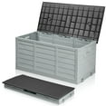 thumbnail image 1 of Ktaxon 75gal Outdoor Storage Deck Box Collapsible Garden Resin Deck Box Pre-installed,Space Saving & Easy Set Up - Black & Gray, 1 of 10