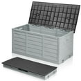 thumbnail image 1 of Ktaxon 75gal Outdoor Storage Deck Box Collapsible Garden Resin Deck Box Pre-installed,Space Saving & Easy Set Up - Black & Gray, 1 of 10