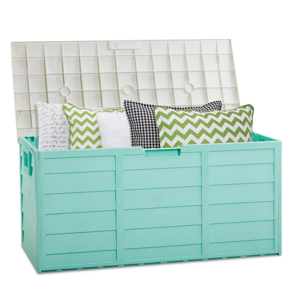 Ktaxon 75gal Outdoor Garden Resin Storage Deck Box Tools Green