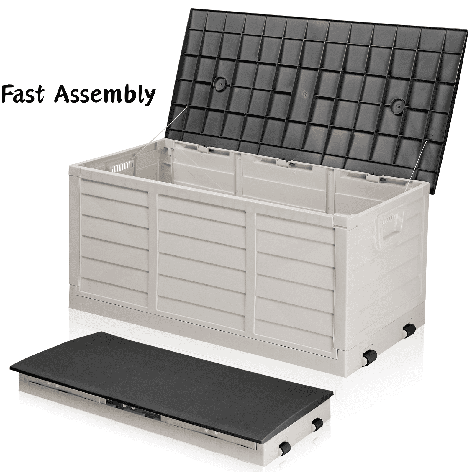 Ktaxon Outdoor Garden Plastic Storage Deck Box, 75gal Capacity