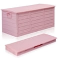 thumbnail image 1 of Ktaxon 75gal Outdoor Storage Box, Collapsible Resin Deck Container with Quick Assembly & Compact Fold, Pink, 1 of 12