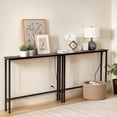 thumbnail image 1 of Ktaxon 79in Entryway Table with Charging Station, 2-Piece Black & Metal Console Table Set, Narrow Sofa Side Table with 2 Outlets for Foyer, Living Room, 1 of 8