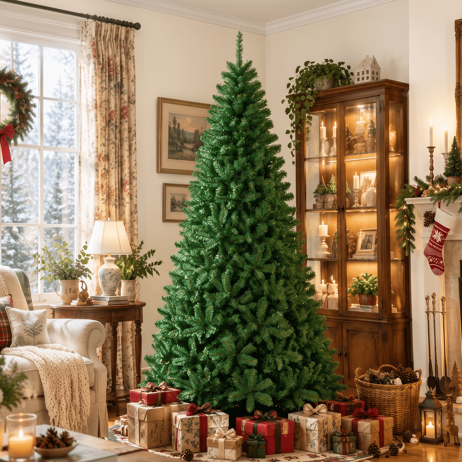 Ktaxon 7ft Artificial Full Christmas Tree with 1200 Tips, Holiday Xmas Tree for Home Party Decoration, Includes Stand