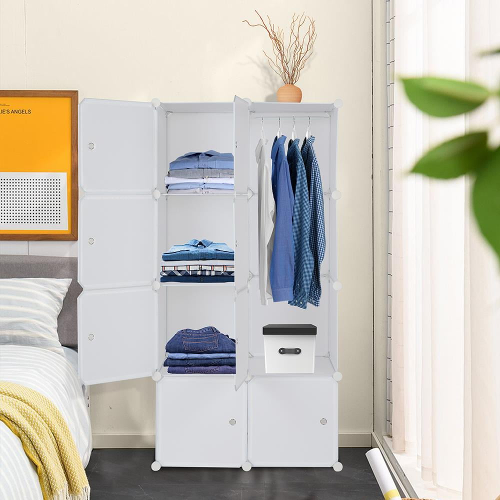 c*0様 KARA Ktaxon 8-Cube DIY Closet Organizer, Portable Wardrobe with Hanging