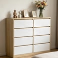 thumbnail image 1 of Ktaxon 8 Drawer Double Dresser Wood Dresser Organizer Storage Cabinet Chest of Drawers for Bedroom Hallway Living Room, White, 1 of 5