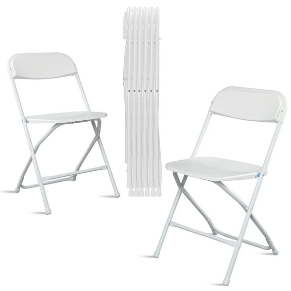 Ktaxon 8 Pack Folding Chairs for Wedding, Commercial Activities, Extra Seat for Party, Gathering, White,