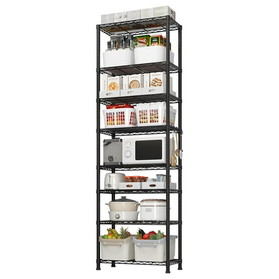 Ktaxon 8-Tier Wire Shelving Unit, Steel Storage Rack for Office Kitchen Garage 23.6" W x 13.8" D x 79.5" H, Black