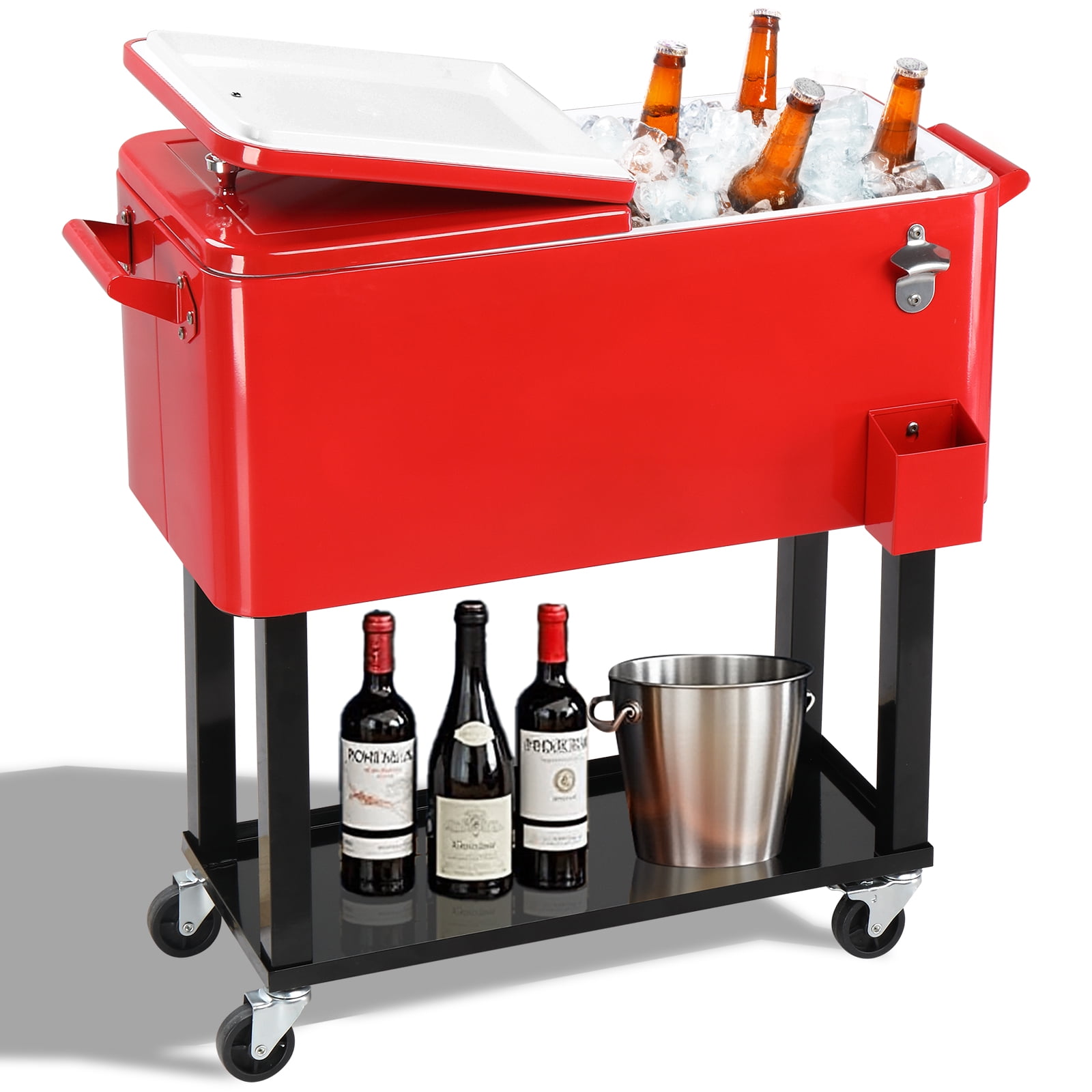 洋楽 K-MAXX STILL ROLLIN Ktaxon 80 Qt Rolling Ice Chest Cooler Cart Outdoor Trolley