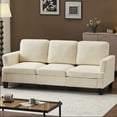 thumbnail image 1 of Ktaxon 83" Sofa with 3 Seater, Corduroy Couch with Deep Seat, Ergonomic Design, Removable Cushions for Living Room Bedroom Office, Beige, 1 of 8