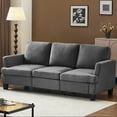 thumbnail image 1 of Ktaxon 83" Sofa with 3 Seater, Faux Suede Couch with Deep Seat, Ergonomic Design, Removable Cushions for Living Room Bedroom Office, Gray, 1 of 8