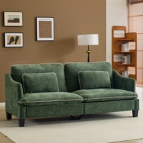 Ktaxon 84" Sofa, Linen Fabric Deep Seat Couch with Lumbar Pillows, Oversized Loveseat for Small Spaces, Living Room Green
