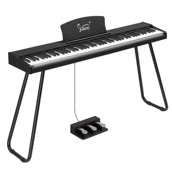Ktaxon 88 Key Digital Piano Semi Weighted Keyboard for Beginners with Triple Pedal, Headphone, Black